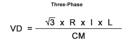 3 phase cable calculation formula.